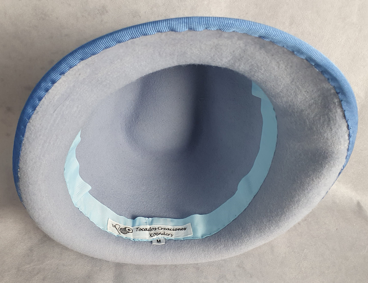 Handgemaakte blauwe vilten fedora hoed voor dames en heren, haaraccessoire, stijlvolle hoed unisex, winterhoed- speciale gelegenheden