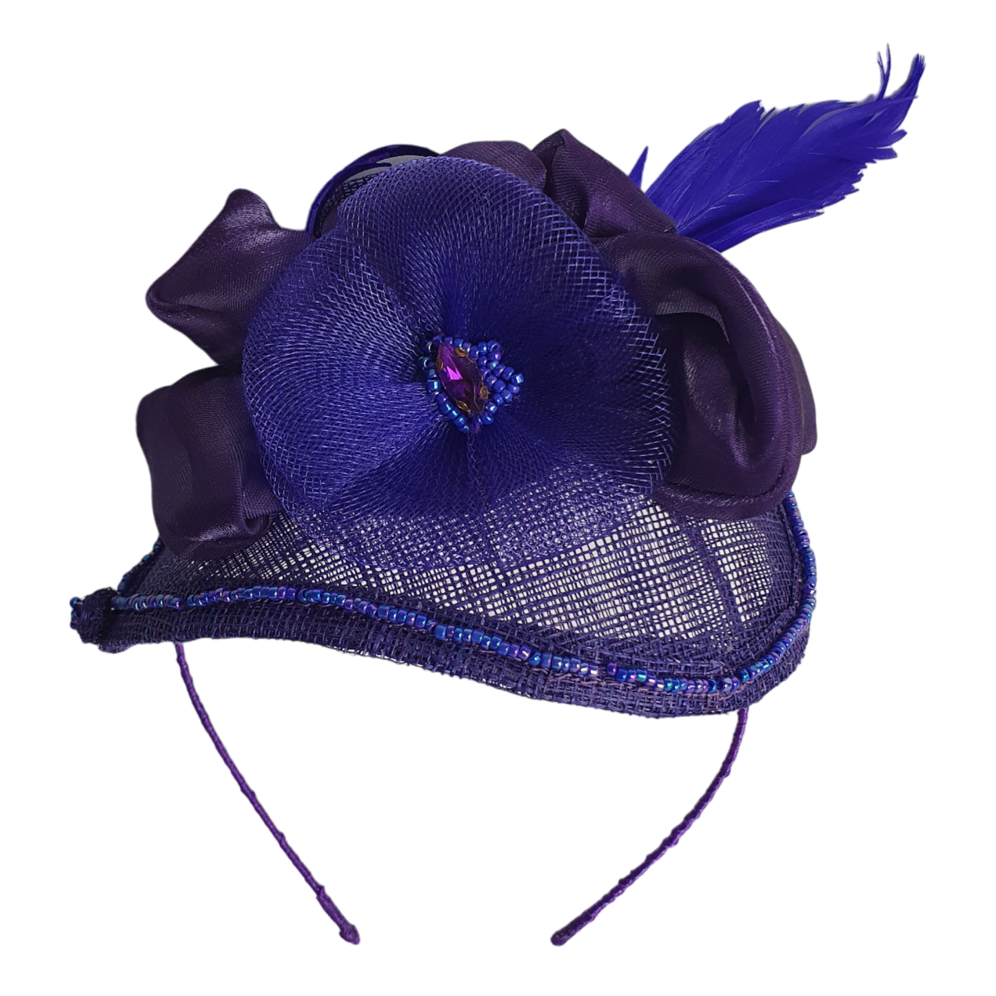 Handgemaakte sinamay organza en crinoline fascinator, elegante dames hoofdtooi, gast hoofdtooi, bruidshoofdtooi, speciale gelegenheid