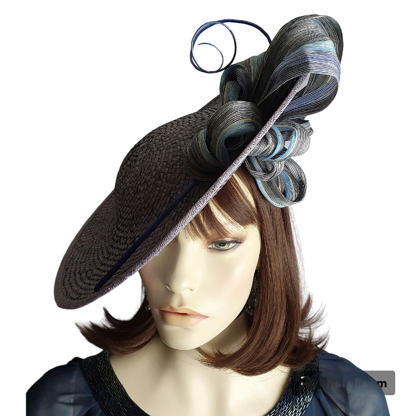 Grijs Paarse hoed dames, fascinator handgemaakt van natuurlijke vezels met en abaca zijde, dames zomer hoed, speciale gelegenheden.