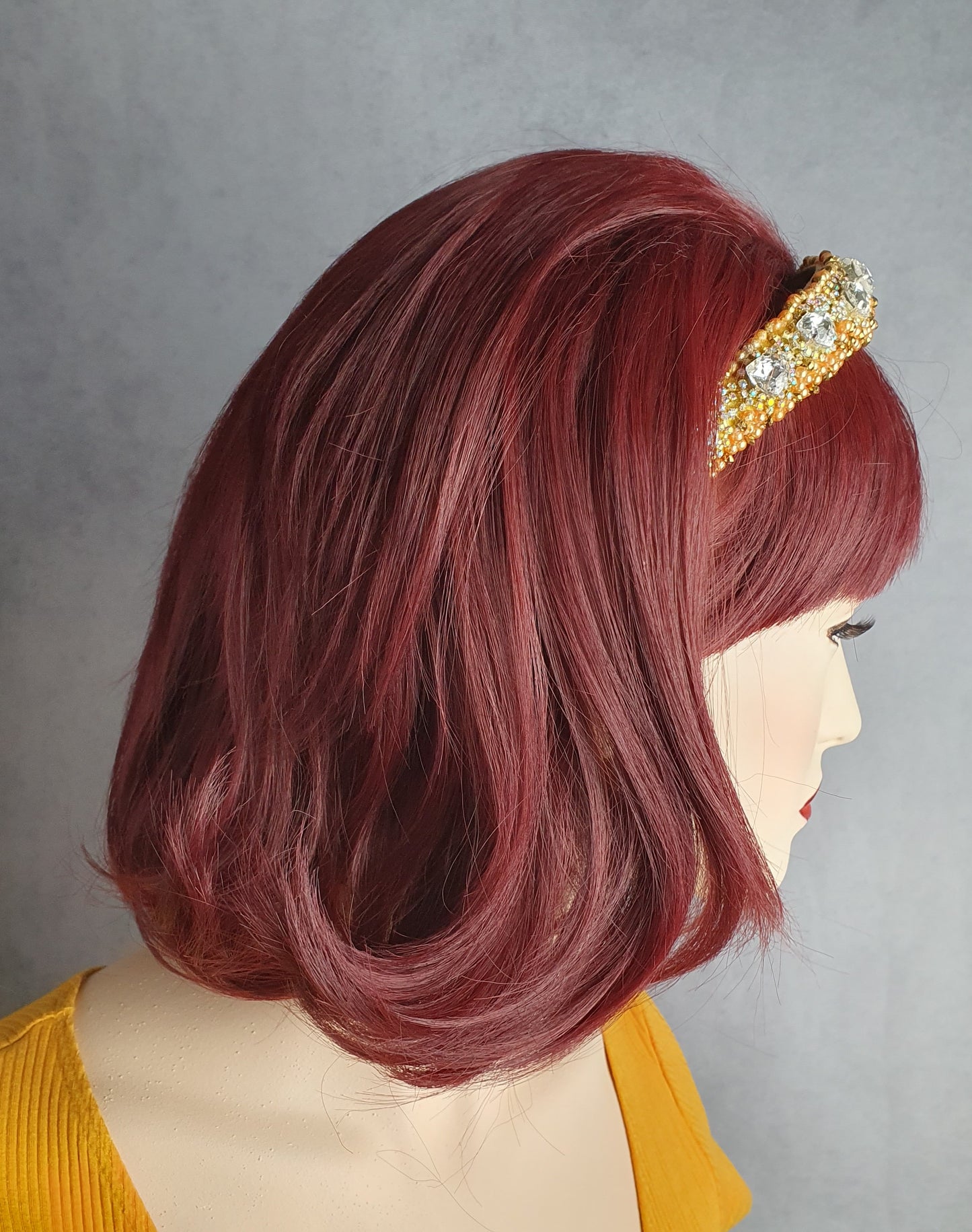 Handgemaakte diadeem met kristallen stenen en parels - Gast tiara, unieke feestelijke tiara, bruiloft, speciaal voor elke gebeurtenis