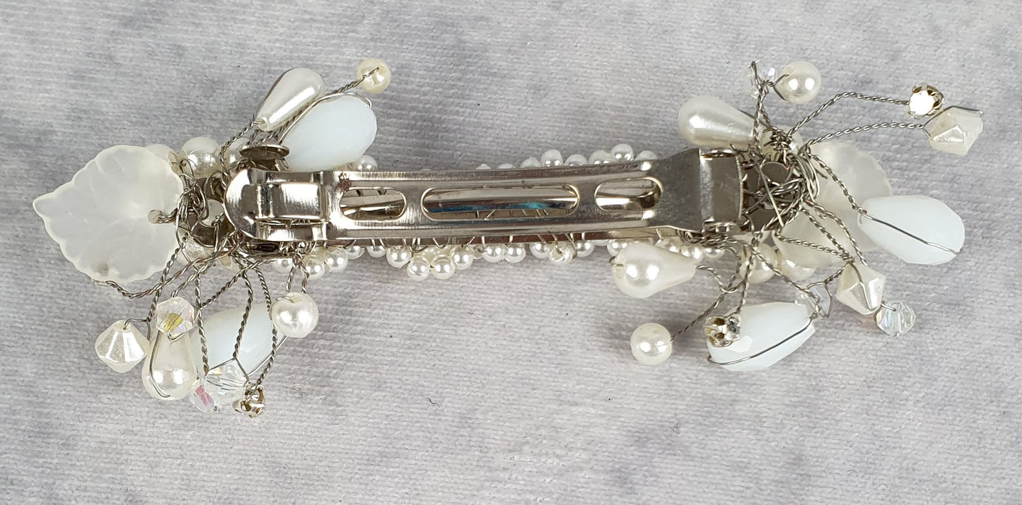 Handgemaakte kleine haarclip voor bruiden of gasten - haaraccessoires, zilveren parels haar clip, speciale gelegenheid