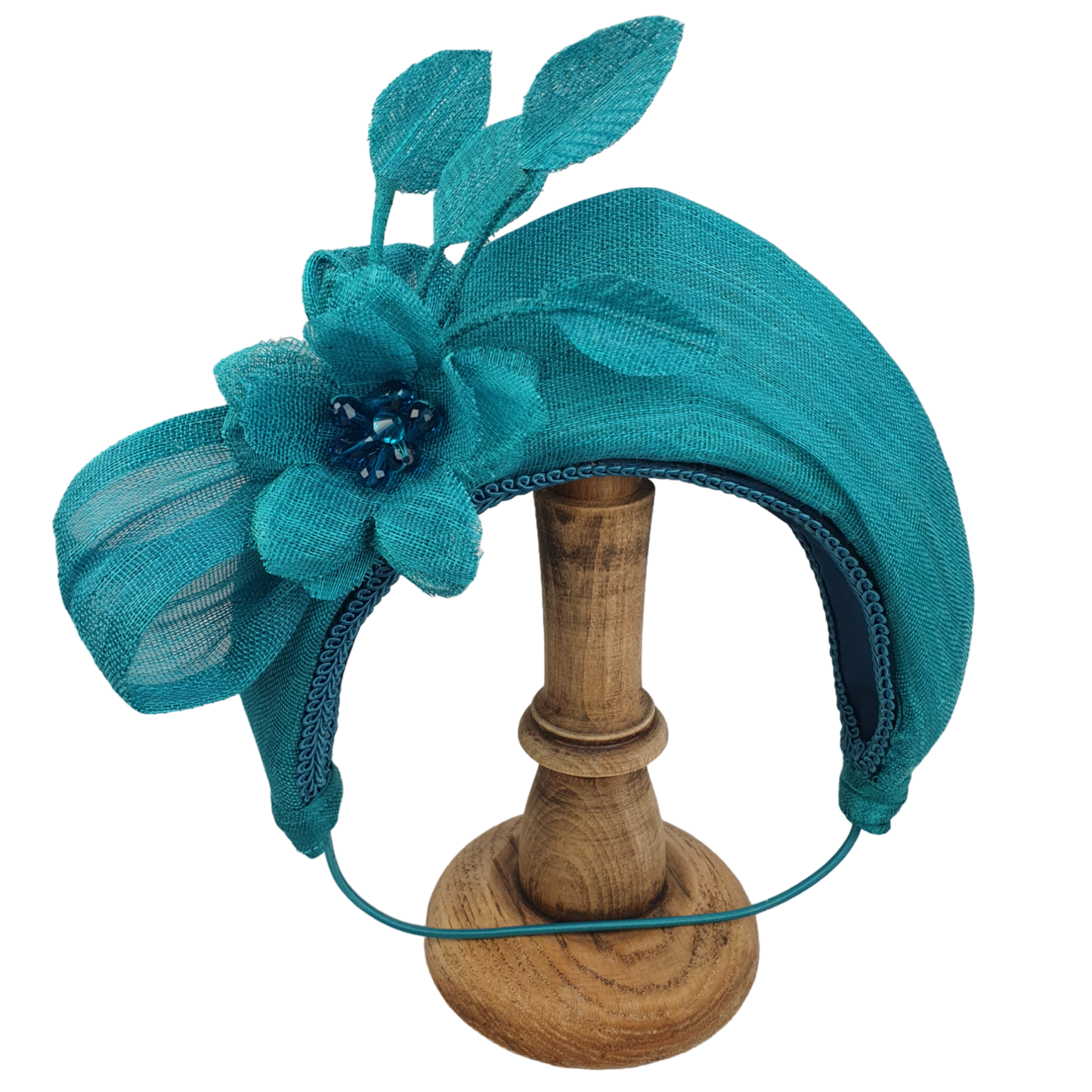 Groene handgemaakte hoofdband met abaca zijde, elegante hoofdband voor bruiloft-gasten, fascinator voor dames, speciale gelegenheden