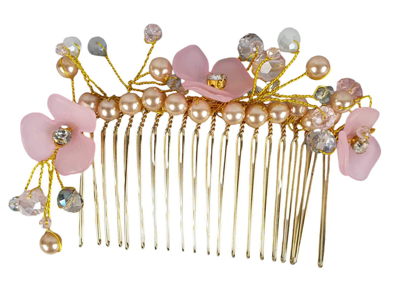 Handgemaakte bruids haarkam met kunstbloemen, Elegant en uniek voor speciale gelegenheden, haaraccessoires