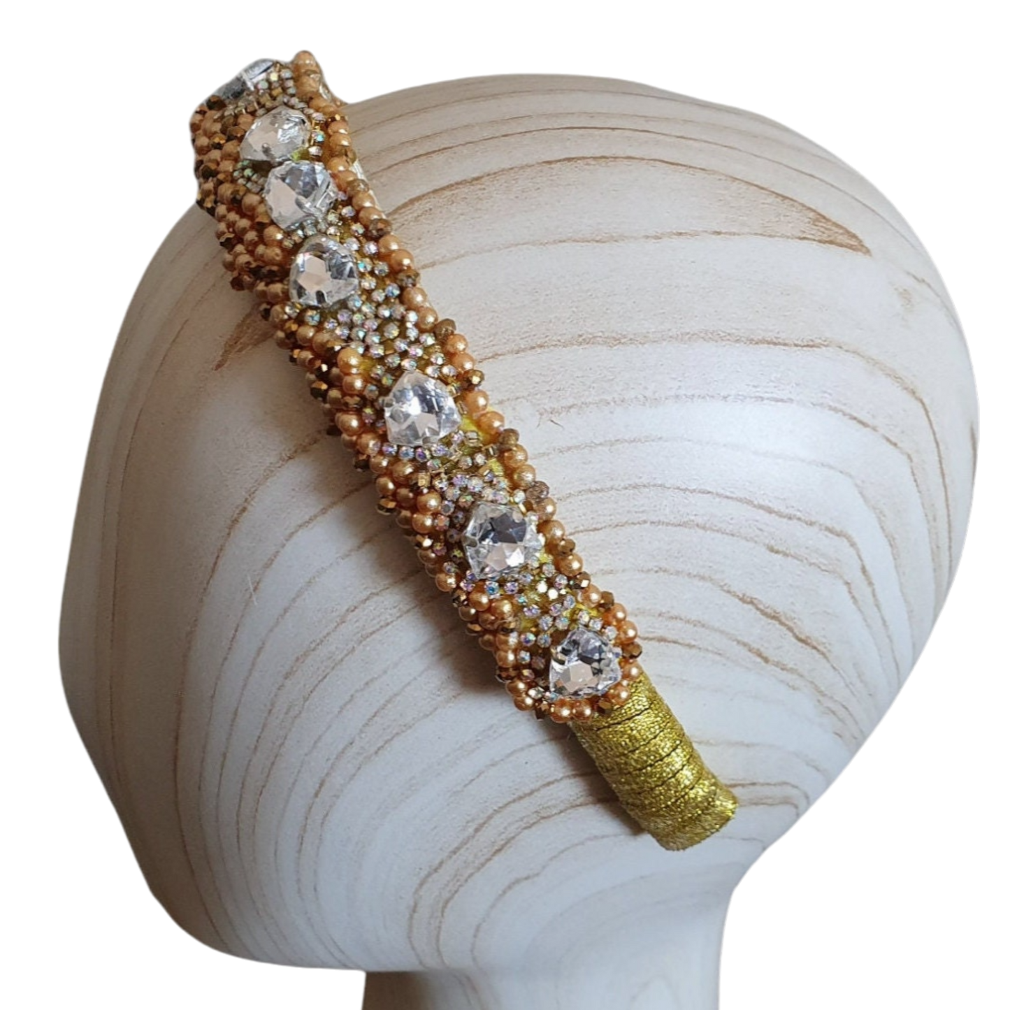 Handgemaakte diadeem met kristallen stenen en parels - Gast tiara, unieke feestelijke tiara, bruiloft, speciaal voor elke gebeurtenis