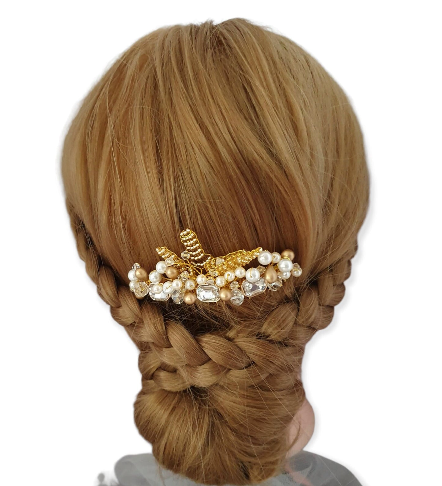 Elegante Handgemaakte Haarkam met Fonkelende Kristallen - Perfect voor Bruiden en Speciale Gelegenheden
