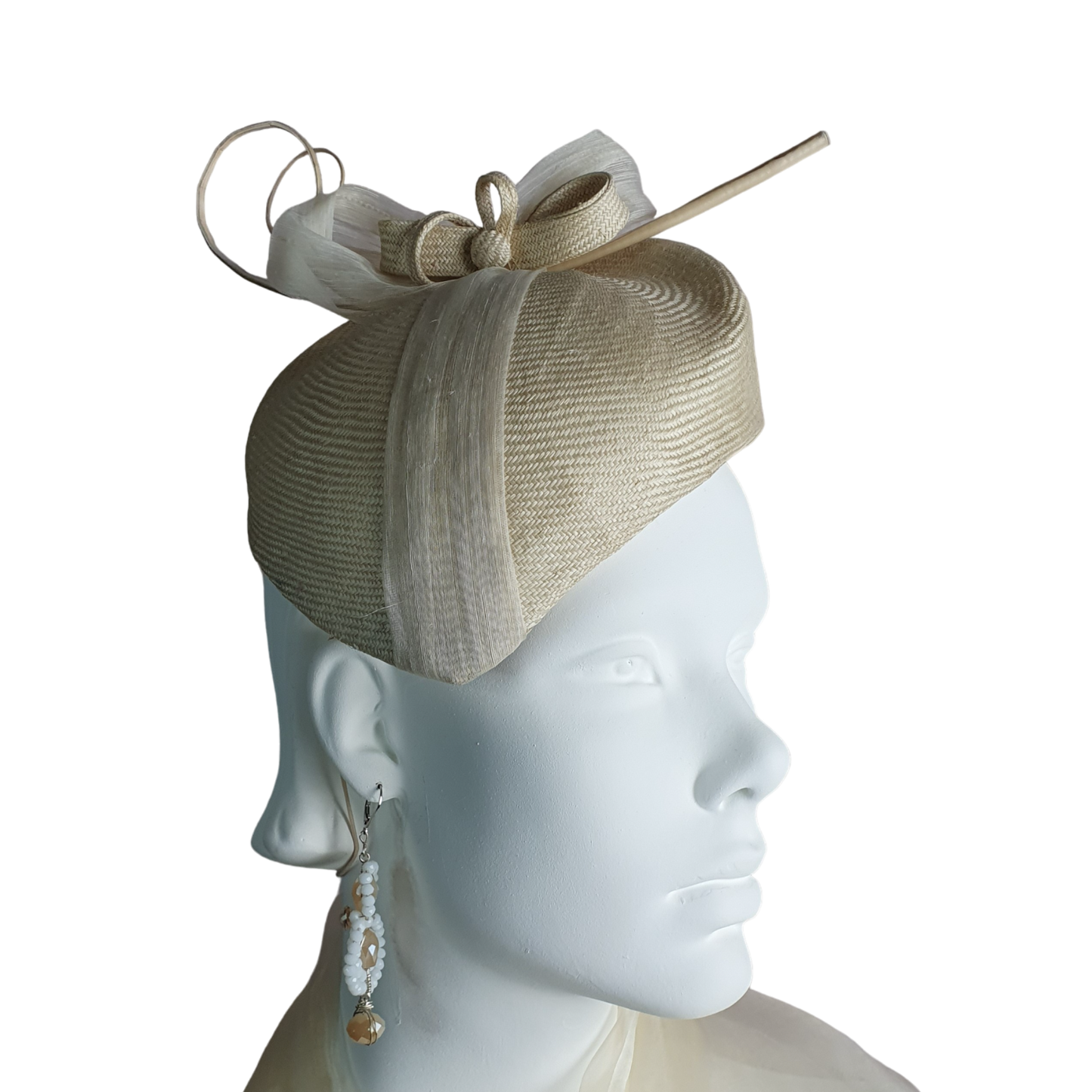 Fascinator dames, handgemaakte ivoorkleurige parasisal, dames hoofdtooi, hoed voor bruiloften, unieke hoofdtooi, speciale evenementen.