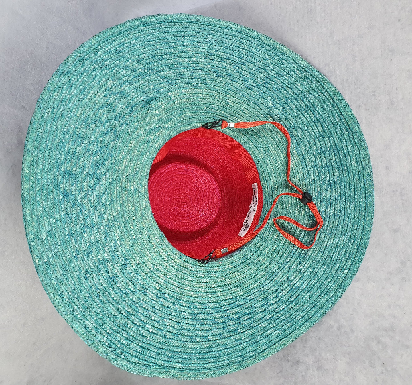 Sombrero de sol ancho para mujer - elegante sombrero de paja hecho a mano talla 54