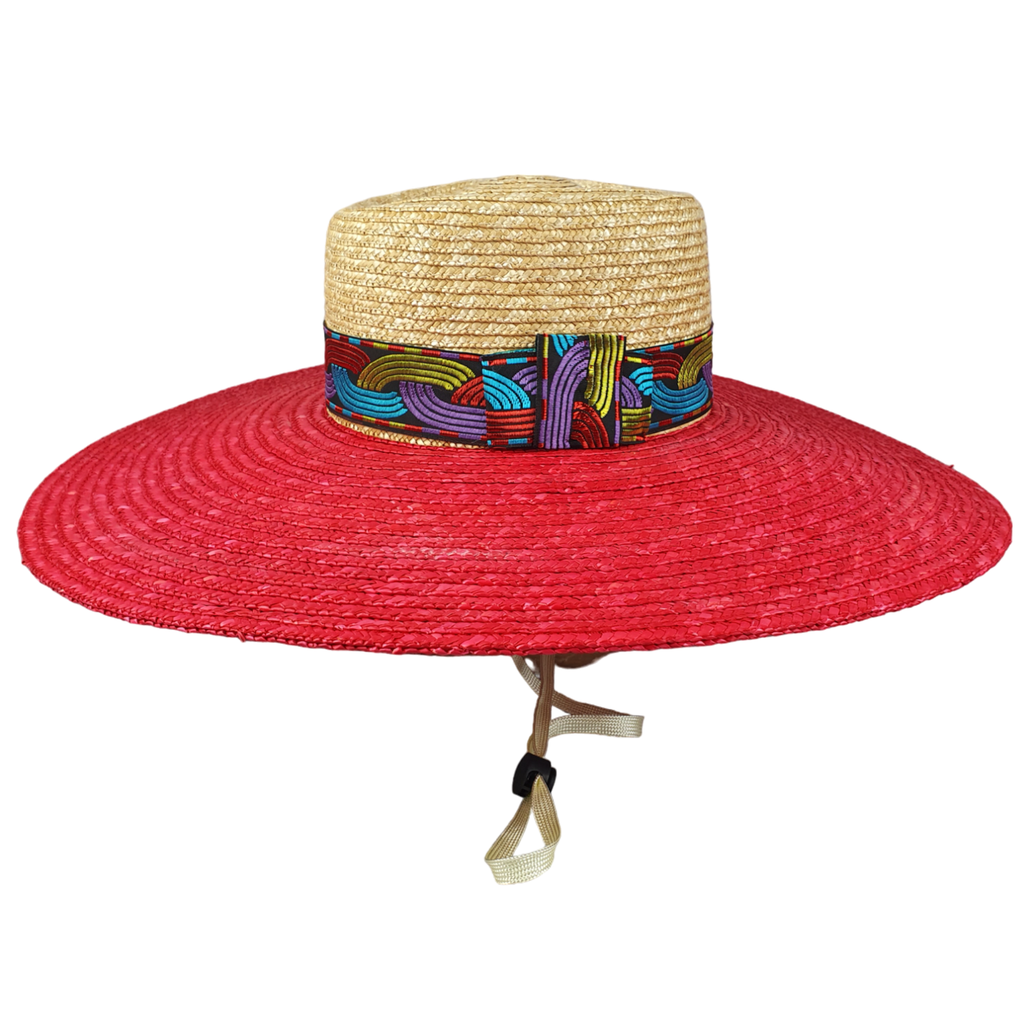 Sombrero de sol ancho para mujer - elegante sombrero de paja hecho a mano talla 54