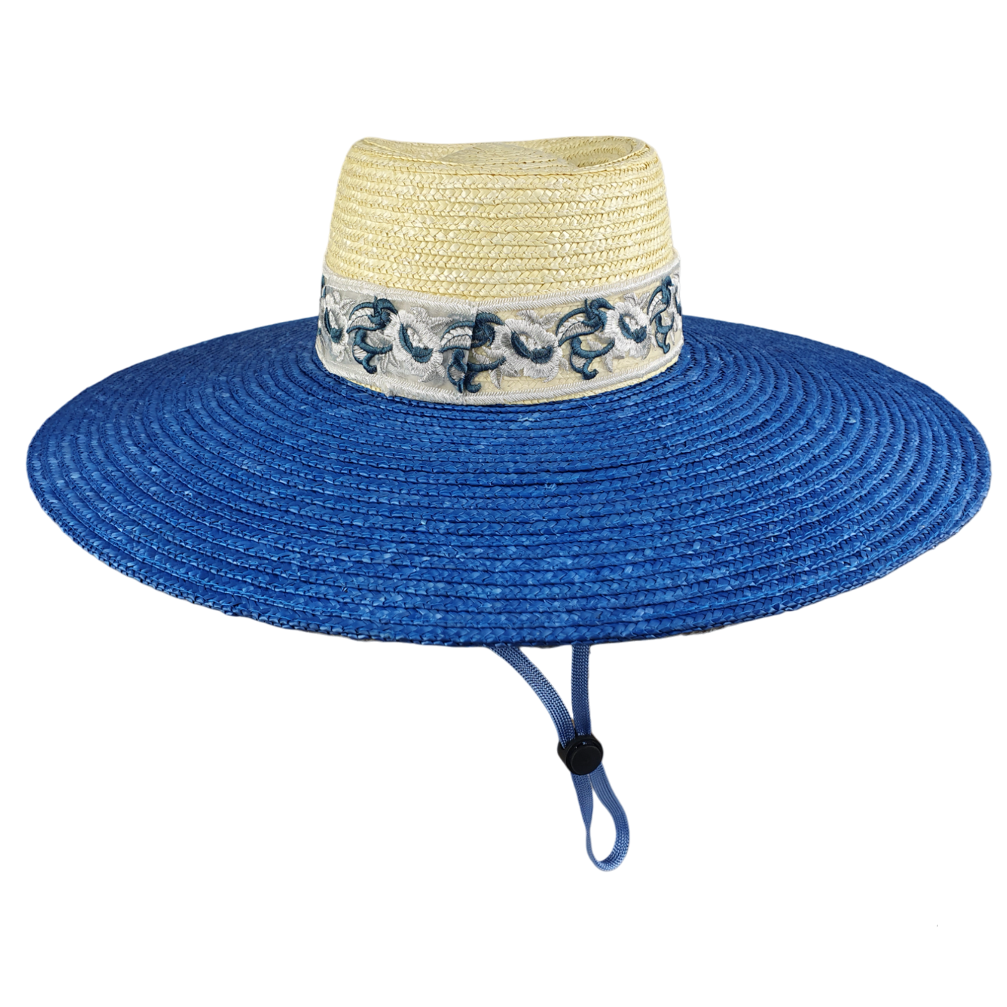 Sombrero de sol ancho para mujer - elegante sombrero de paja hecho a mano talla 54