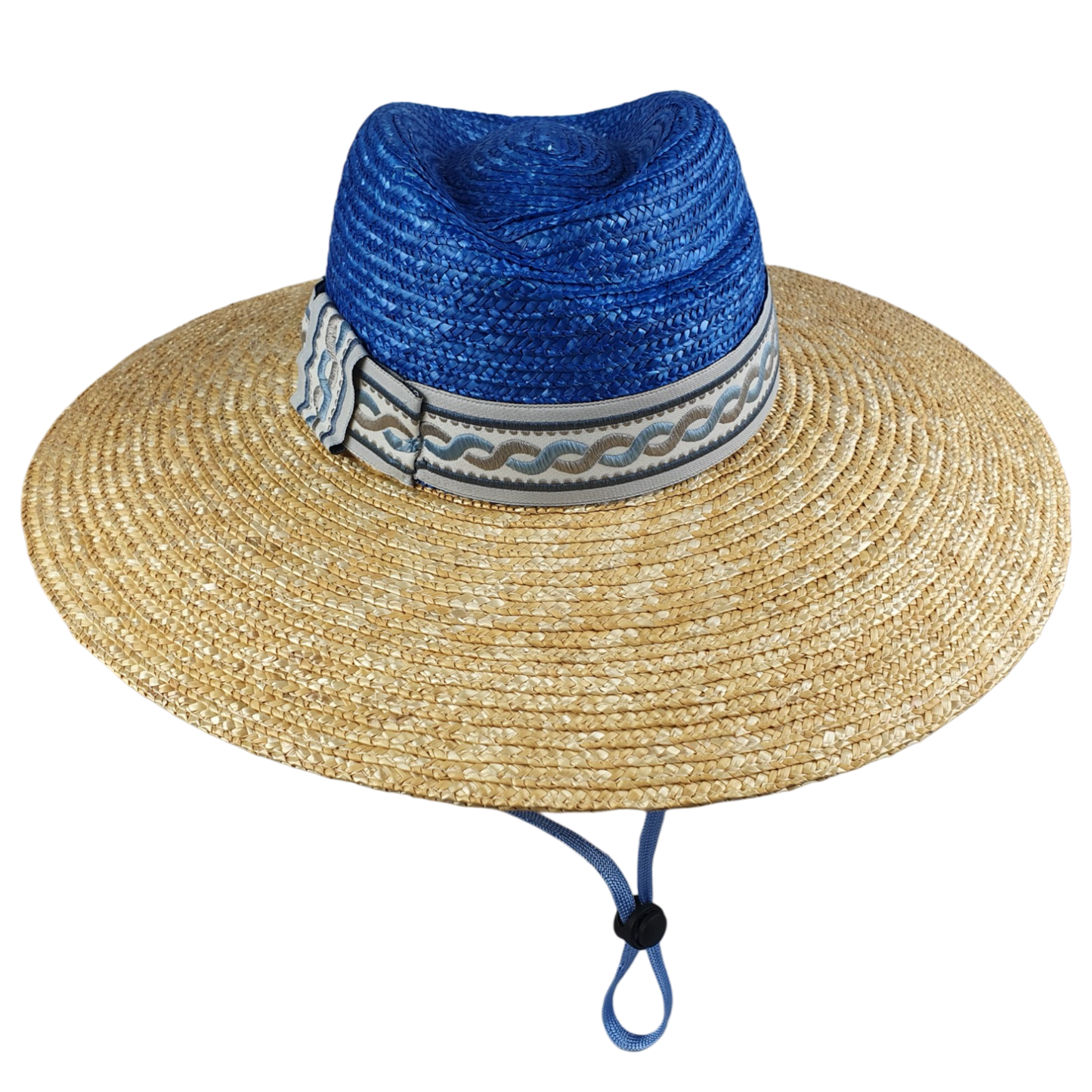 Sombrero de sol ancho para mujer - elegante sombrero de paja hecho a mano talla 54