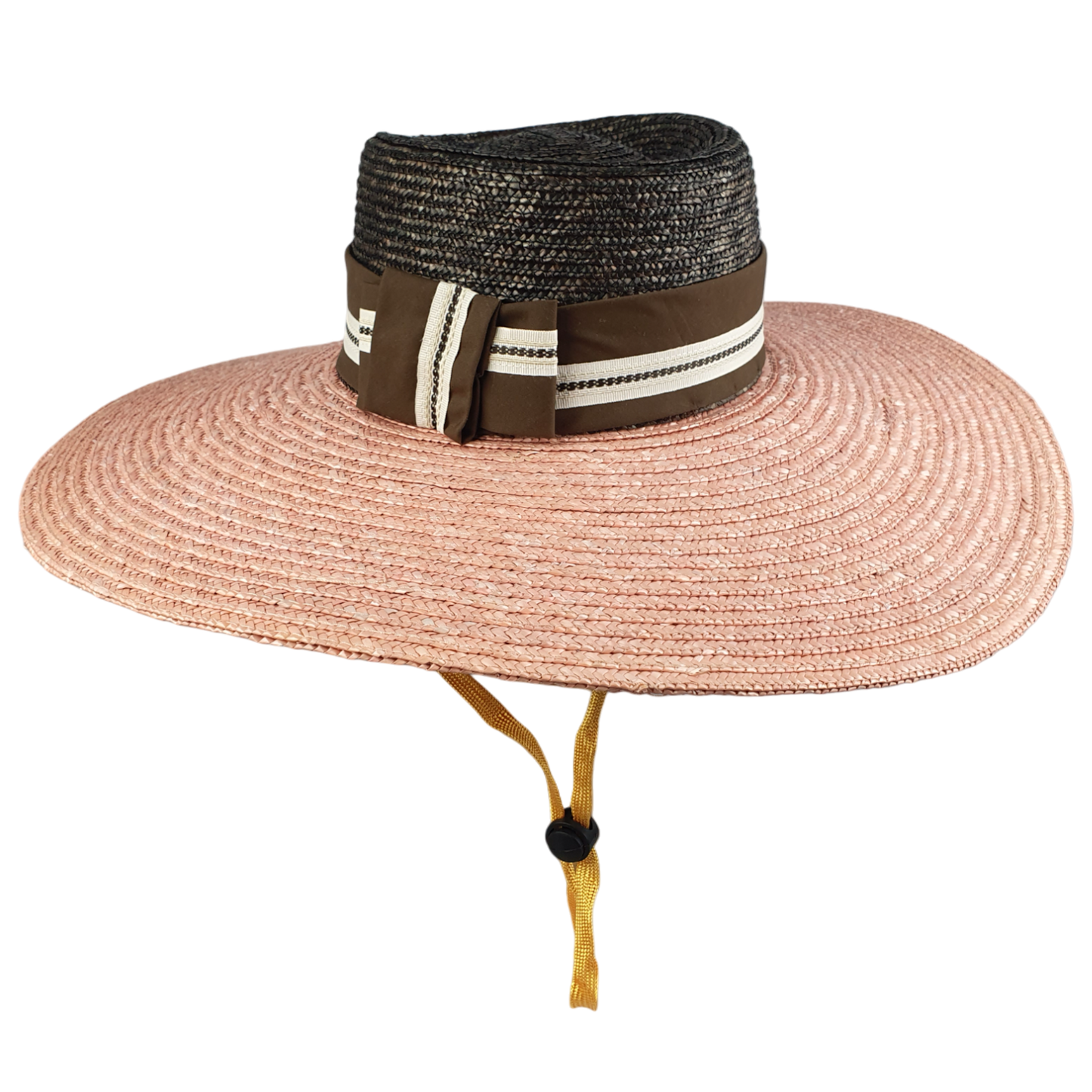 Sombrero de sol ancho para mujer - elegante sombrero de paja hecho a mano talla 54