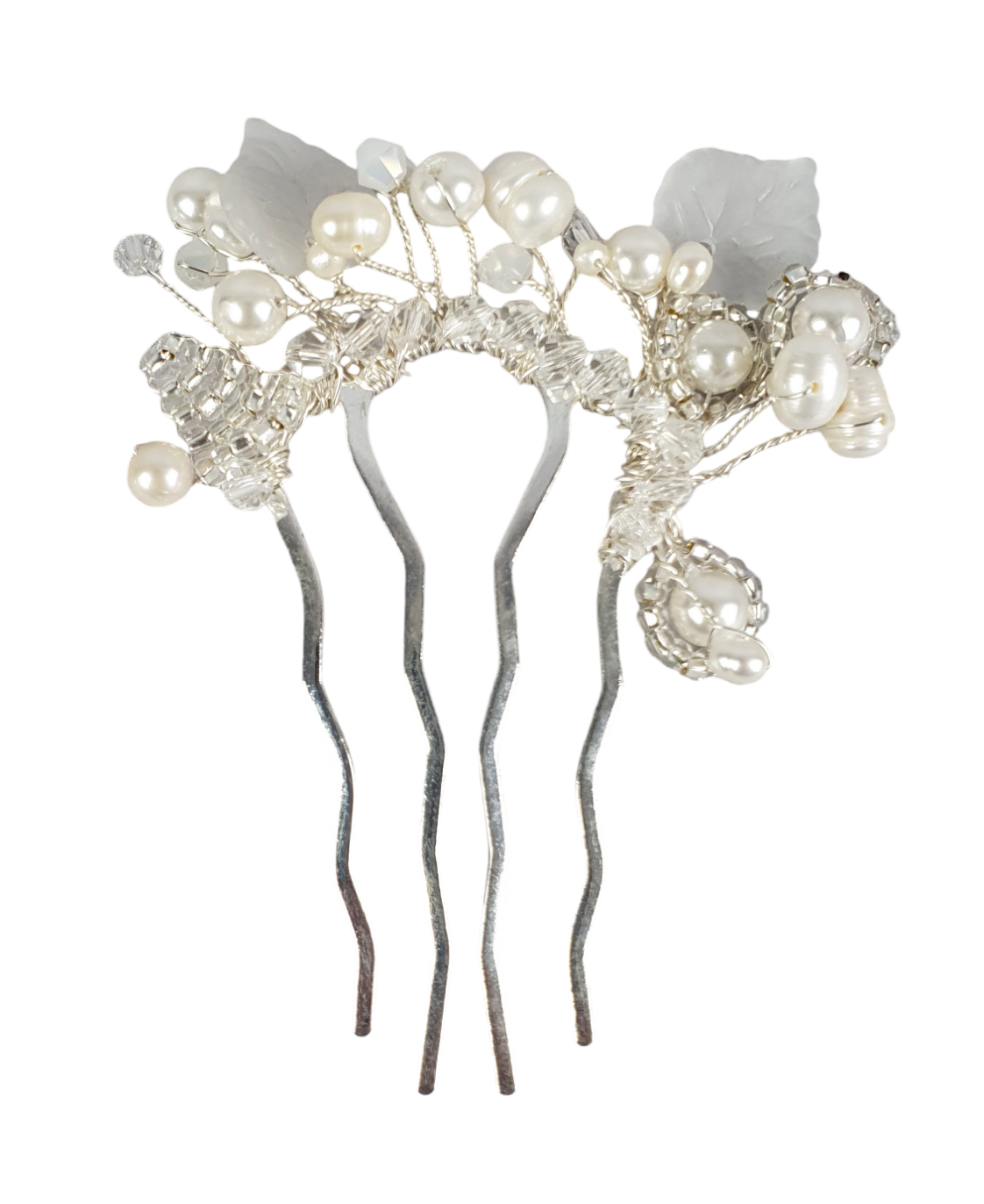 Peineta de novia hecha a mano con perlas blancas de agua dulce, Elegante y única para ocasiones especiales, accesorios para el cabello