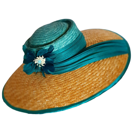 Elegante handgemaakte dameshoed met abaca zijde, bruiloft hoed, gast hoed, zomer hoed, gast hoofddeksel, stro hoed, speciale gelegenheden