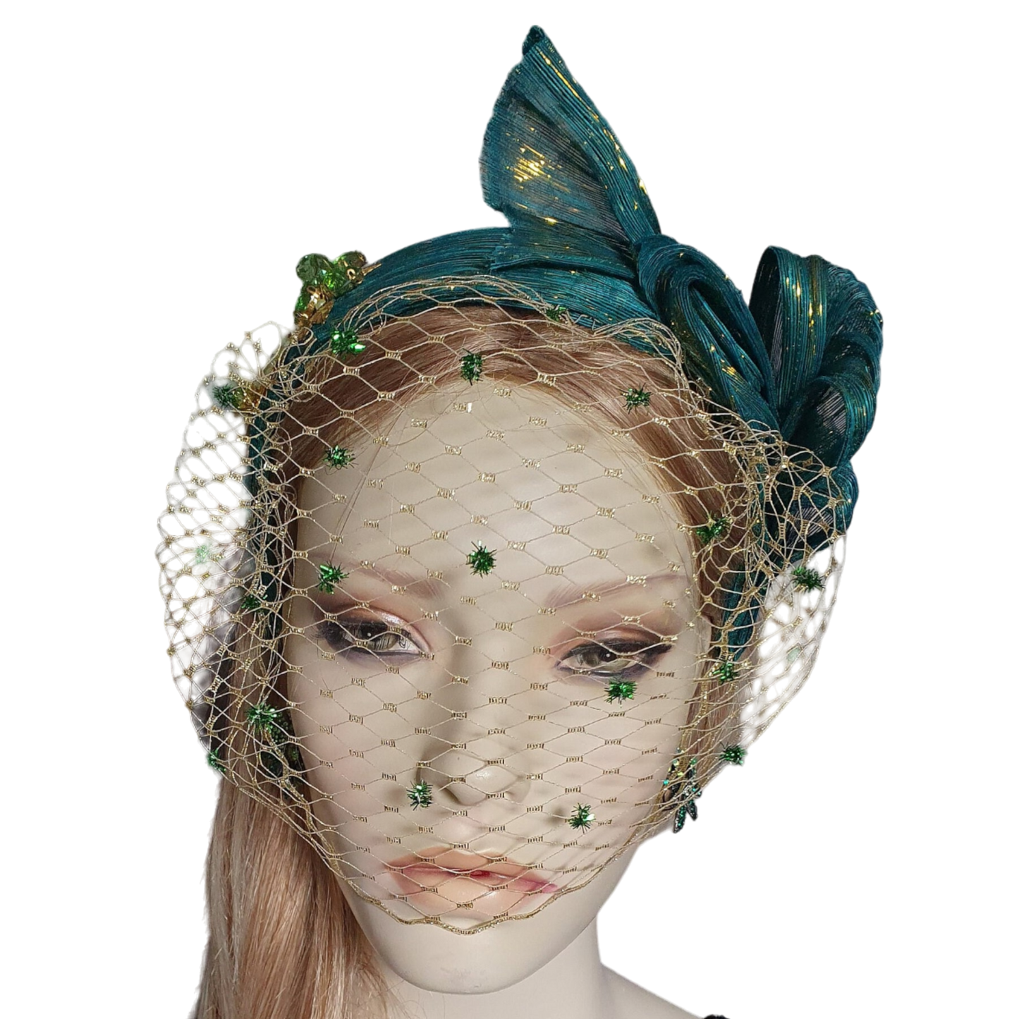 Handgemaakte hoofdband met zijde abaca en sluier, dameshoed, tiara, gast hoofdtooi, diadeem, speciale evenementen