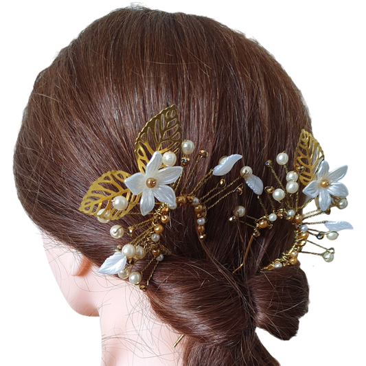 Elegante Handgemaakte Haarclip - Haarkam met Fonkelende Kristallen - Perfect voor Bruiden en Gasten