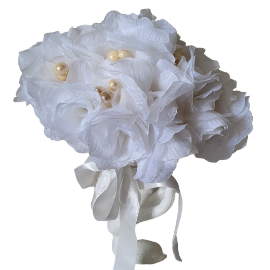 Handmade bridal bouquet with pearls and roses, Elegant bridal bouquet, Wedding day, Women's bouquets, Bouquet flowers, millinery.