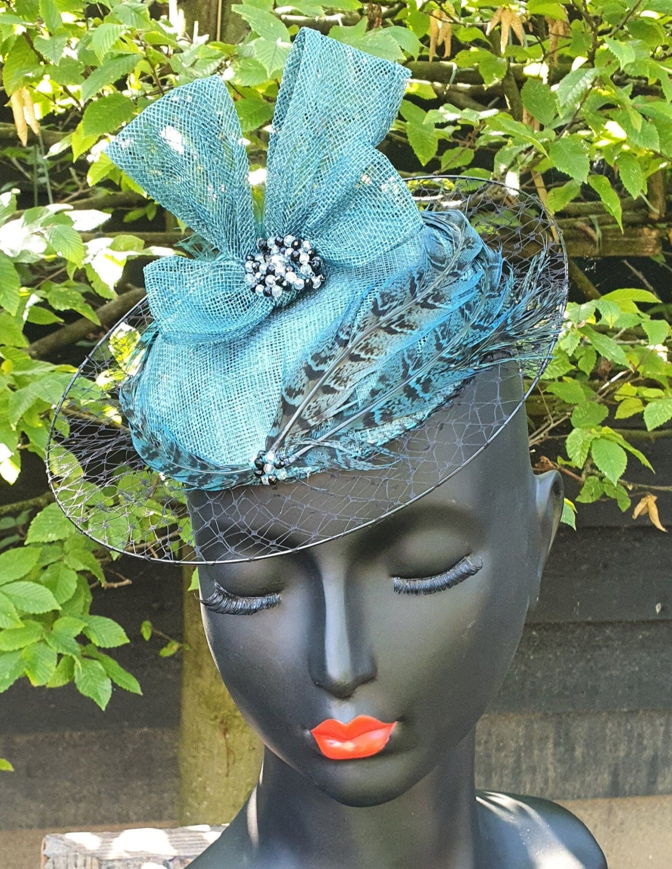 Handmade fascinator with pheasant feathers, guest headdress, ladies headdress, wedding headdress, special events