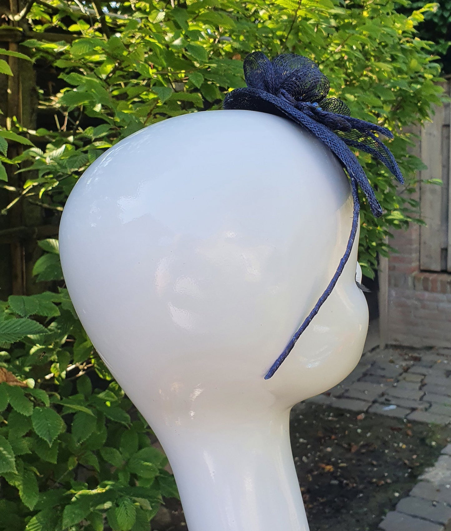 Elegant handmade dark blue sinamay headband - Elegant style for any occasion, event tiara, wedding tiara, party tiara