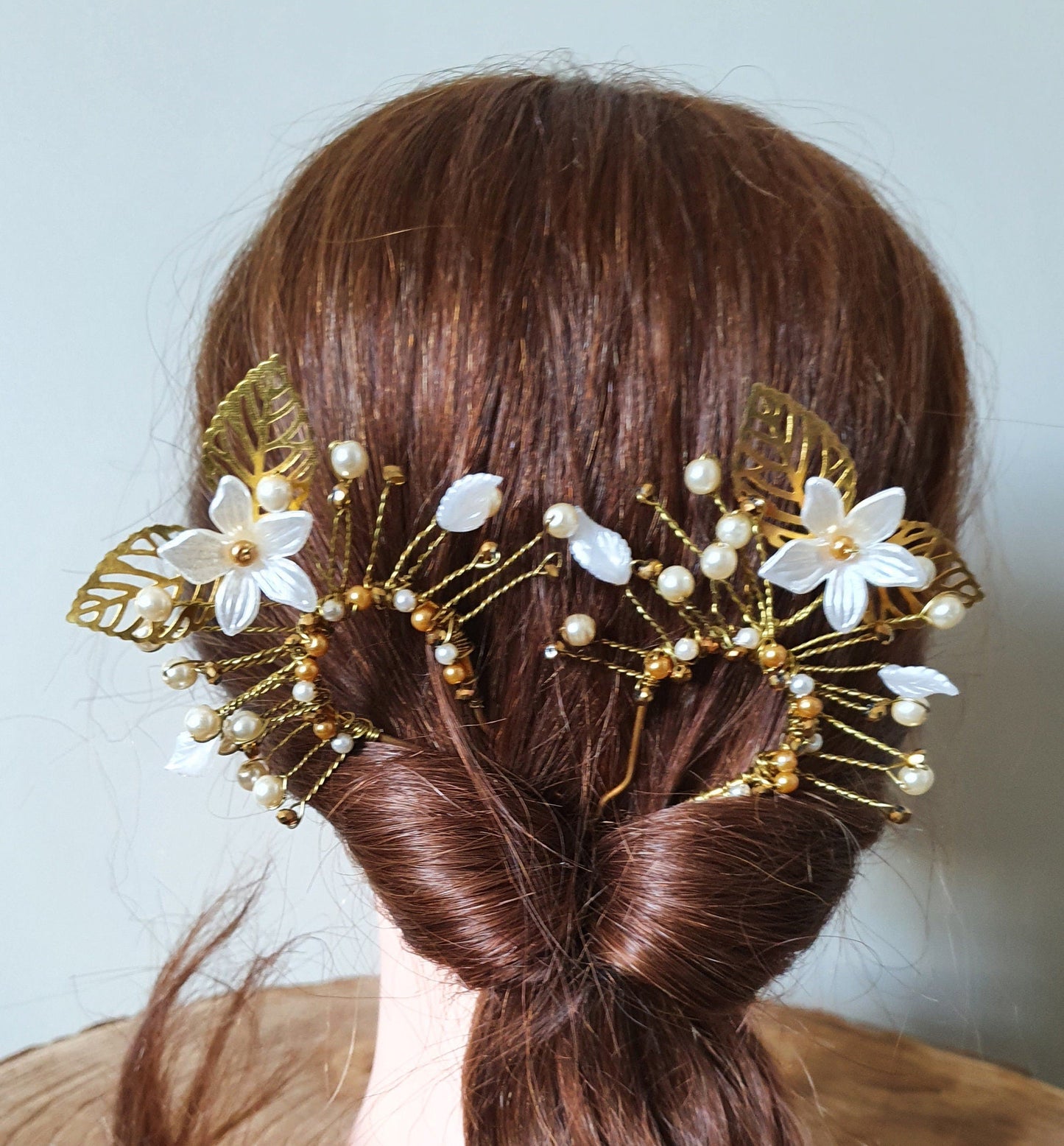 Elegante Handgemaakte Haarclip - Haarkam met Fonkelende Kristallen - Perfect voor Bruiden en Gasten
