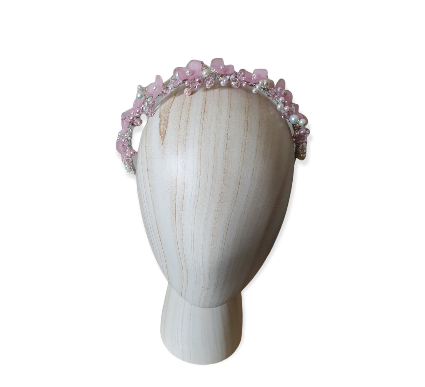 Handmade women's headband with plastic flowers, tiara, bridal diadem, hair accessories, guest tiara, special for events