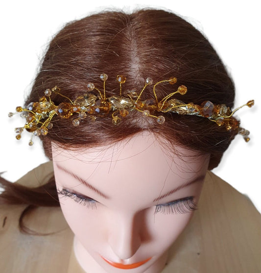 Diadema de mujer hecha a mano con perlas de plástico, tiara, diadema de novia, complementos para el pelo, tiara para invitadas, especial para eventos