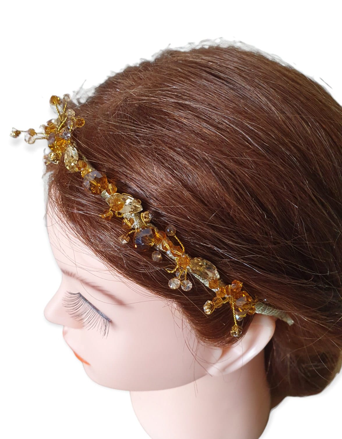 Diadema de mujer hecha a mano con perlas de plástico, tiara, diadema de novia, complementos para el pelo, tiara para invitadas, especial para eventos