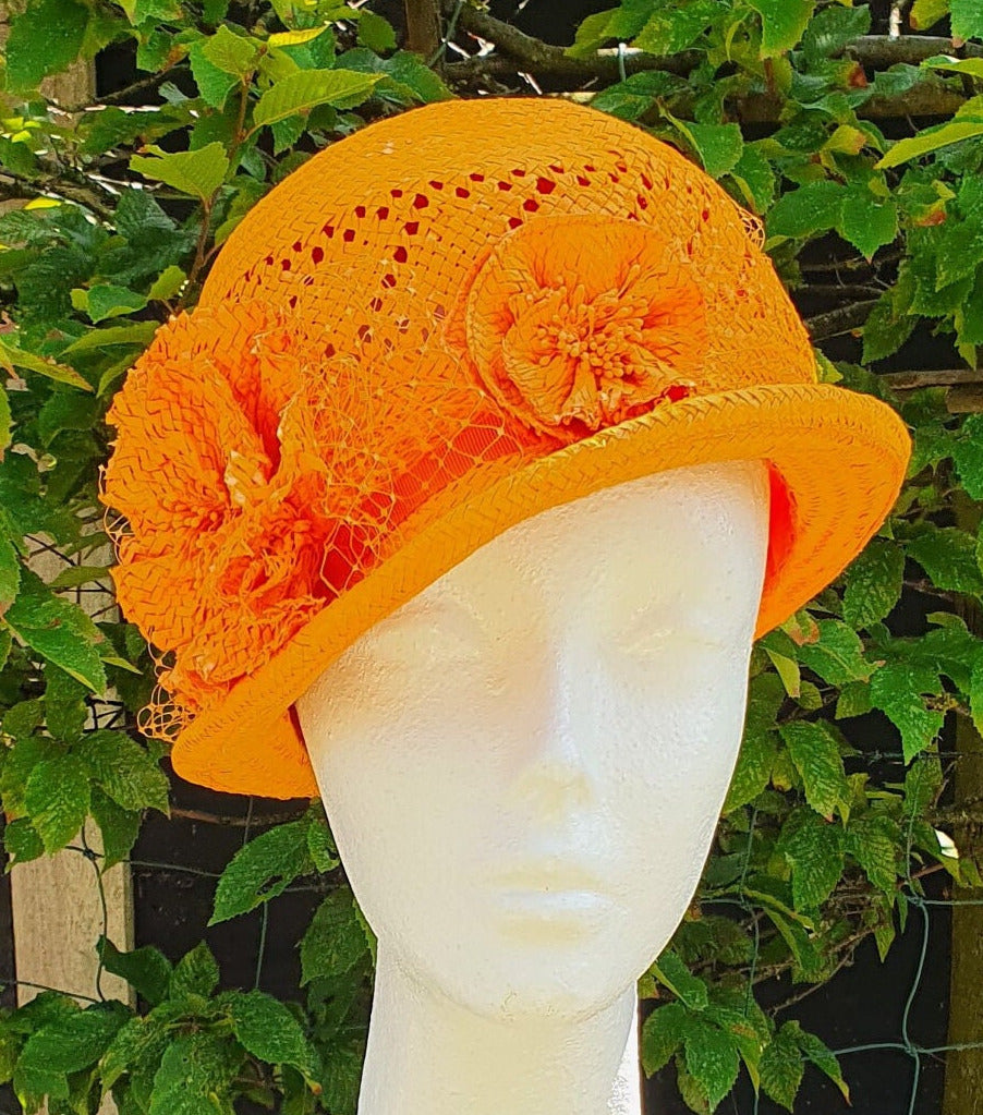 Handmade women's hat from natural fibers - summer hat, wedding, guest hat, fascinator, special events