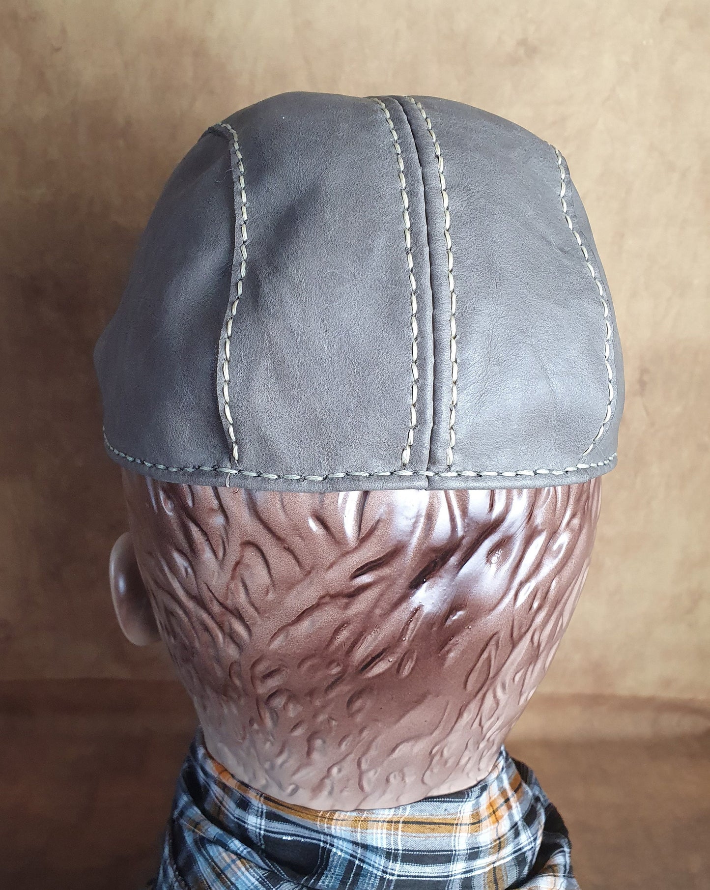 Handgemaakte Lierys Vintage Modderbruine Kafsleer Flat Cap, stijlvolle pet, natuurlijk leer - Unisex hoed