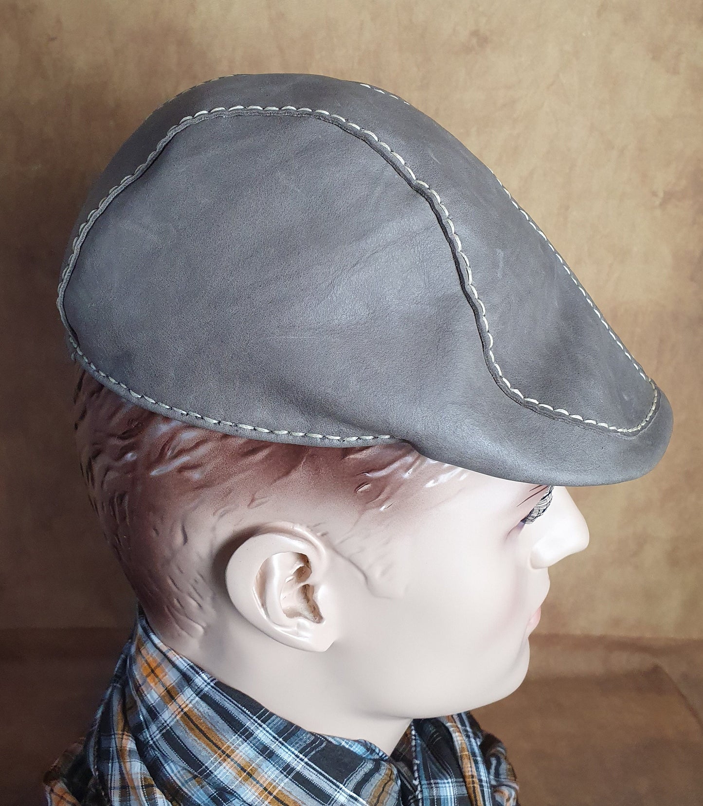 Handgemaakte Lierys Vintage Modderbruine Kafsleer Flat Cap, stijlvolle pet, natuurlijk leer - Unisex hoed